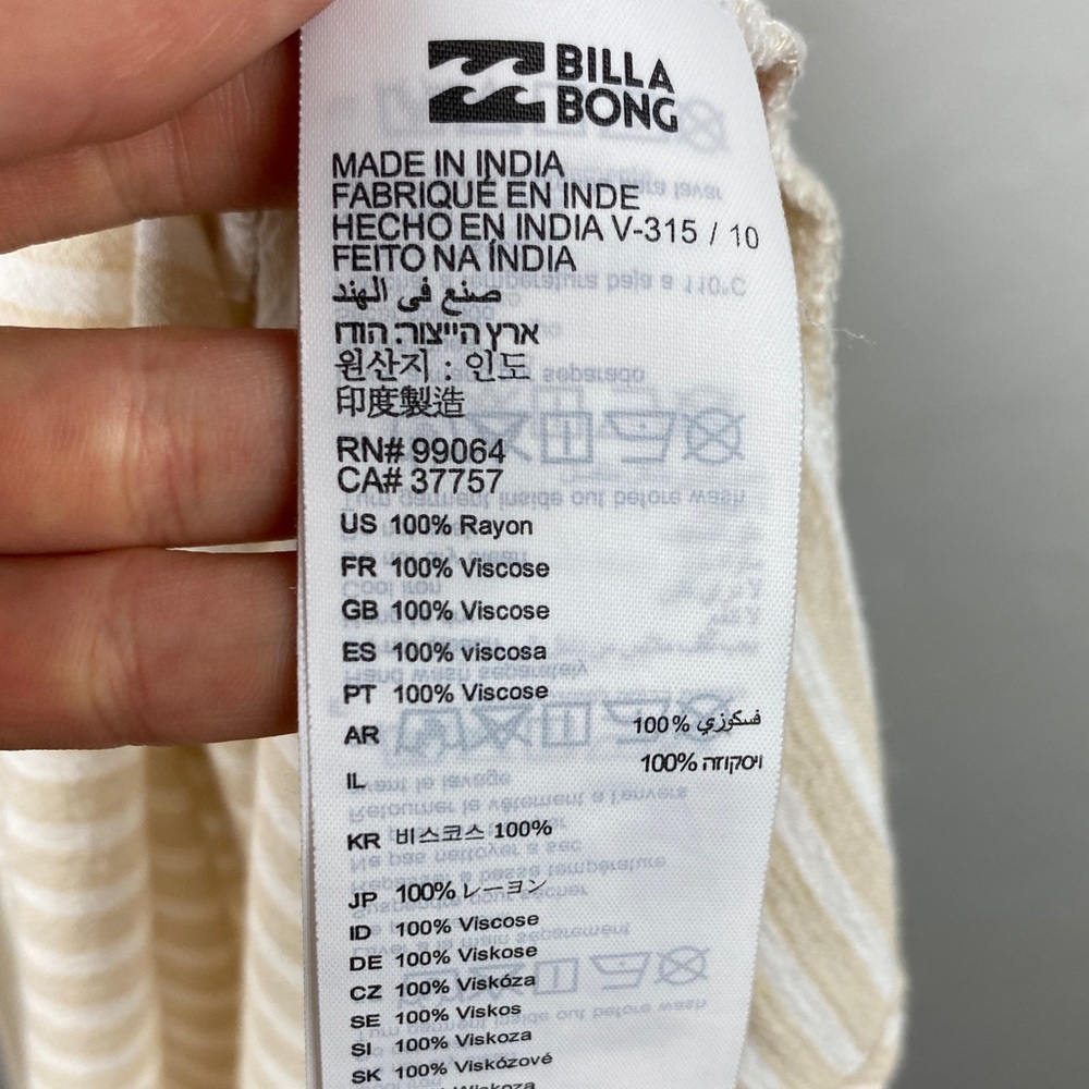Billabong white/cream striped Twist It - Midi Dress size XS - Picture 10 of 12